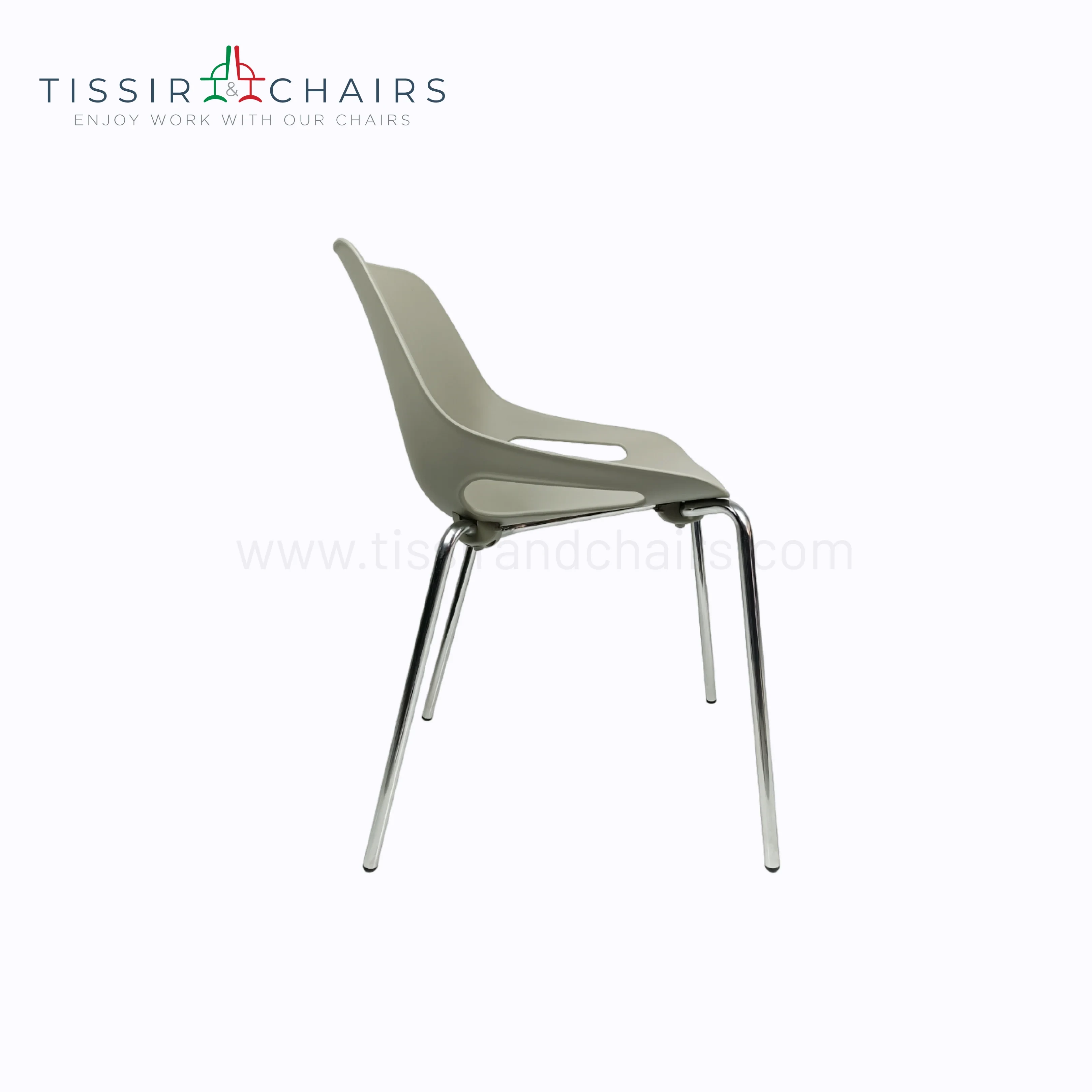 Chaise Q5 en 4 pieds métal chromé - Assise polypropylène